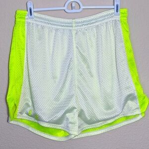 S Under Armour Loose Fit Neon Yellow White Athletic Shorts